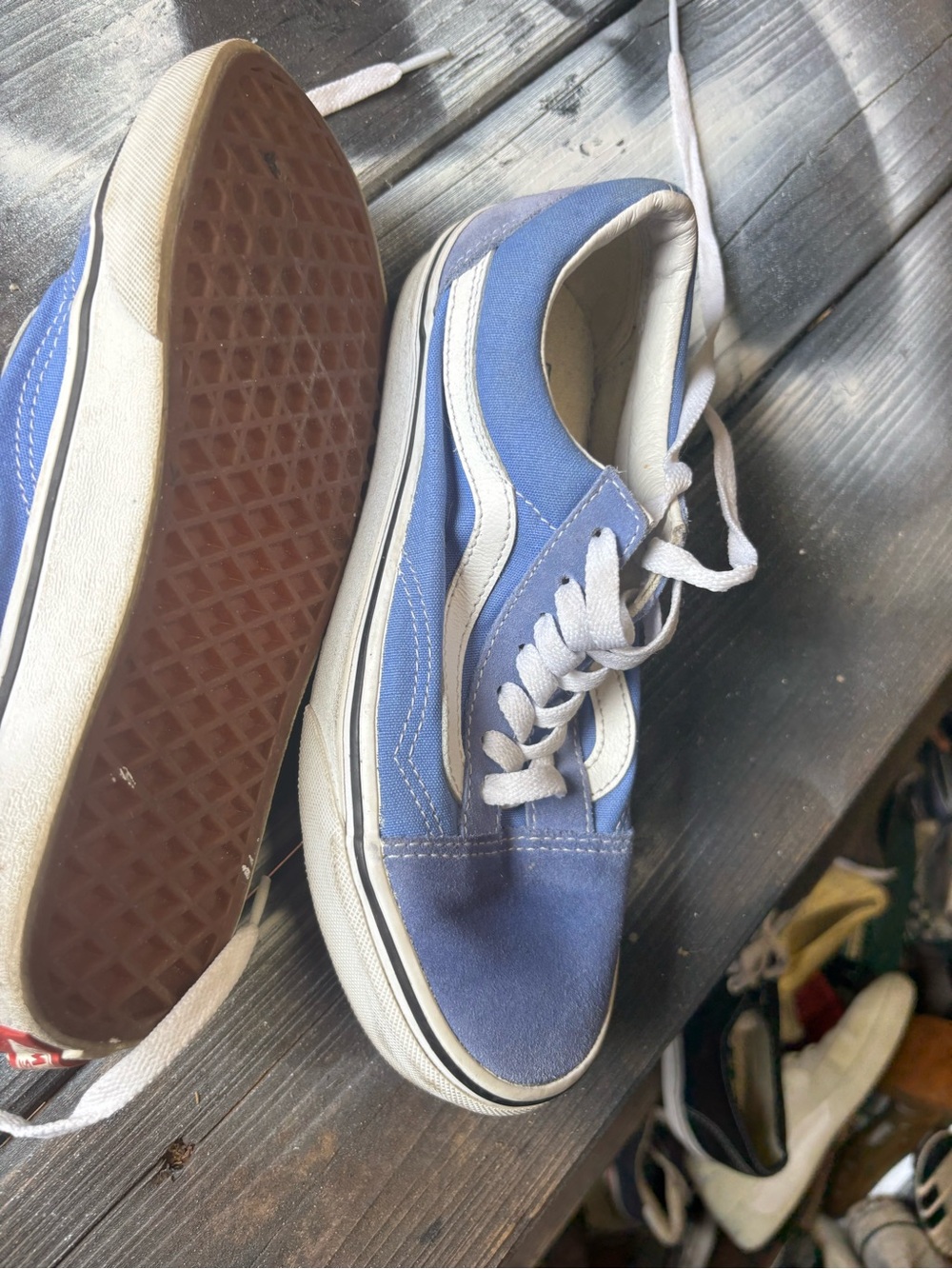 Blue Vans Old Skool sneakers with white side stripe, size US 6.5 womena - Picture 5 of 9